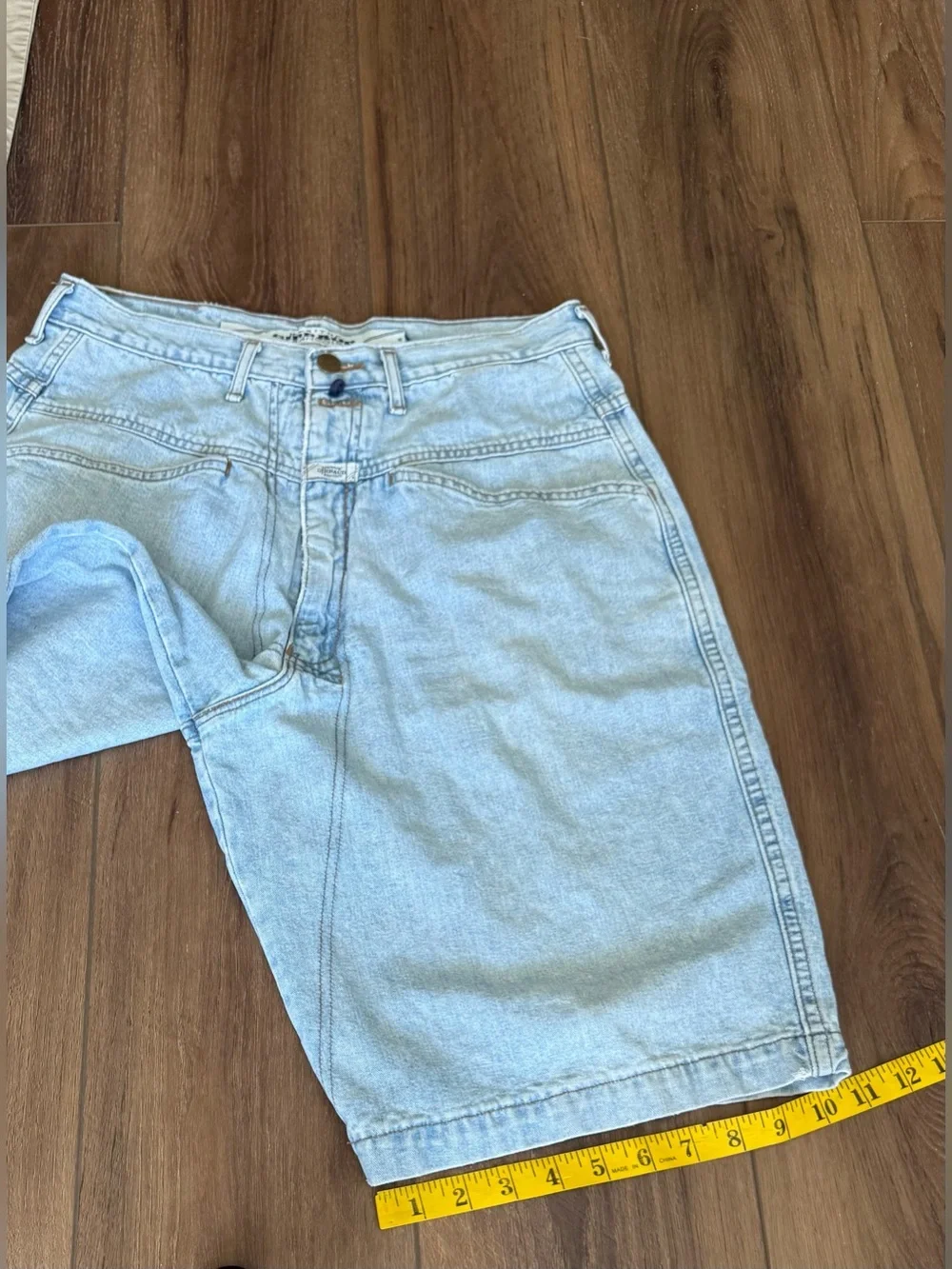 Vintage Girbaud Denim Shorts USA Made 32 Light Wash 90s Men